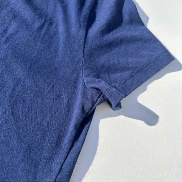 *J.Crew Navy Blue Crew Neck Tee Shirt with Red and White Lined Collar - S - Picture 11 of 12